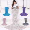 CAMMITEVER 180*90cm Big Mermaid Tail Blanket Crochet Mermaid Blanket for Adult, Soft All Seasons Sleeping Blankets CAMMITEVER 180*90cm Big Mermaid Tail Blanket Crochet Mermaid Blanket for Adult, Soft All Seasons Sleeping Blankets