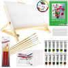 US Art Supply 33 Piece Custom Artist Acrylic Painting Set with Table Easel, Paint, Canvas and Accessories