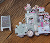 Vintage Flower Car Greeting Card/ 3D Pop Up Design Holiday Card
