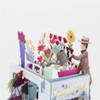 Vintage Flower Car Greeting Card/ 3D Pop Up Design Holiday Card