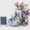 Vintage Flower Car Greeting Card/ 3D Pop Up Design Holiday Card