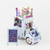 Vintage Flower Car Greeting Card/ 3D Pop Up Design Holiday Card