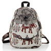 Elephant Travel Embroidery Canvas Backpack