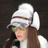 Women Cute Plaid Pompom Earflap Cap Bomber Hat