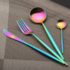 New Stainless Steel Colorful Rainbow Flatware Cutlery Set