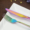 4Pcs Colorful Stainless Steel Western Rainbow Flatware Cutlery Set