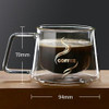 200ML Handle Double Glass Teacup Coffee Mugs