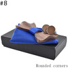 3D Handkerchief Cufflink Wooden Bow Tie