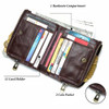 RFID Genuine Leather Double Mens Zipper Wallet