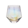 Geometry Whiskey Glass | Diamond Crystal Drinking Glass | Smoky | Golden Rim | Transparent Unicorn Rainbow | Home Bar Drinkware Gifts