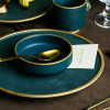 Dark Turquoise with Gold Inlay Tableware Collection (Matte)