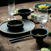 Dark Turquoise with Gold Inlay Tableware Collection (Matte)