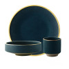 Dark Turquoise with Gold Inlay Tableware Collection (Matte)