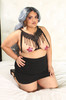 Black Lace and Tassel Cage Harness Top