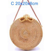 Round Handmade Woven Rattan Beach Cross Body Circle Bohemia Straw Handbag