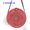 Round Handmade Woven Rattan Beach Cross Body Circle Bohemia Straw Handbag