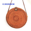 Round Handmade Woven Rattan Beach Cross Body Circle Bohemia Straw Handbag