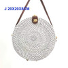 Round Handmade Woven Rattan Beach Cross Body Circle Bohemia Straw Handbag