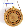 Round Handmade Woven Rattan Beach Cross Body Circle Bohemia Straw Handbag