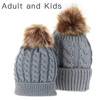 Mom and Baby Matching Knitted Hats Warm Fleece Crochet Beanie