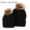 Mom and Baby Matching Knitted Hats Warm Fleece Crochet Beanie