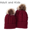 Mom and Baby Matching Knitted Hats Warm Fleece Crochet Beanie
