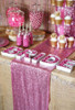 12 Pink Sequin Table Runner Size 12"x108"