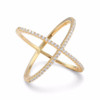 Criss Cross X Ring in Sterling Silver [14K Gold Plated]