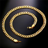 Curb Chain Necklace - 9 mm | Mens Chain Gold Silver Two Tone