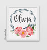 Personalized Name Flower Wreath