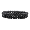 2-Piece Malachite Black Lava Natural-Stone Strand Bracelet