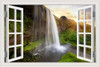 Waterfall 3D Window View Wall Sticker