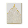 Golden Abstract Leaf Flower Wall Art