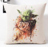 Star Wars Watercolor Throw Pillows, R2-D2, C-3P0, Yoda and BB-8