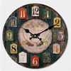 Large Rustic Wood Wall Clock, 16", Worn Deep Green