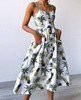 Midi Button Backless Dress