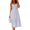 Midi Button Backless Dress