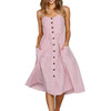 Midi Button Backless Dress