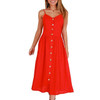 Midi Button Backless Dress