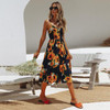 Midi Button Backless Dress