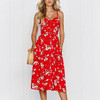 Midi Button Backless Dress