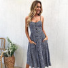 Midi Button Backless Dress