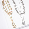 Multi Layer Lover Lock Pendant Choker Necklace