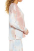 Multicolor Deep V-neck Dropped Shoulder Tie-dye Pajama Set