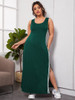 Plus-size split thigh tank dress