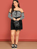 Plus-size off shoulder tee