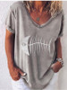 Women's T shirt Skull V Neck Tops Basic Top Blue Purple Yellow