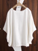 Women's T-shirt Solid Colored Round Neck Tops Loose Cotton Basic Top White Black Blue