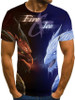 Men's Geometric 3D Graphic Plus Size T shirt Pleated Print Short Sleeve Weekend Tops Streetwear Round Neck Blue / Summer / Animal