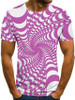 Men's 3D Graphic Plus Size T-shirt Print Short Sleeve Casual Tops Streetwear Exaggerated Round Neck Black Blue Purple / Summer